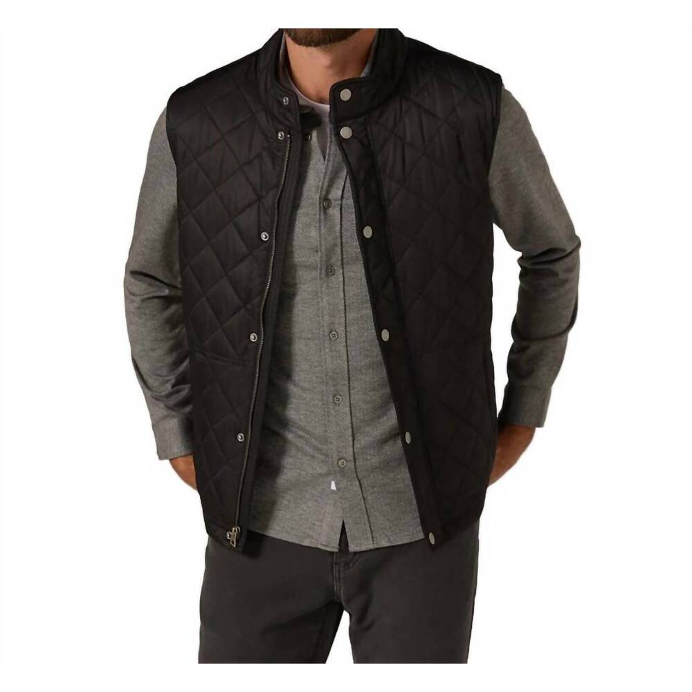 NEW 7DIAMONDS crest quilted vest in black